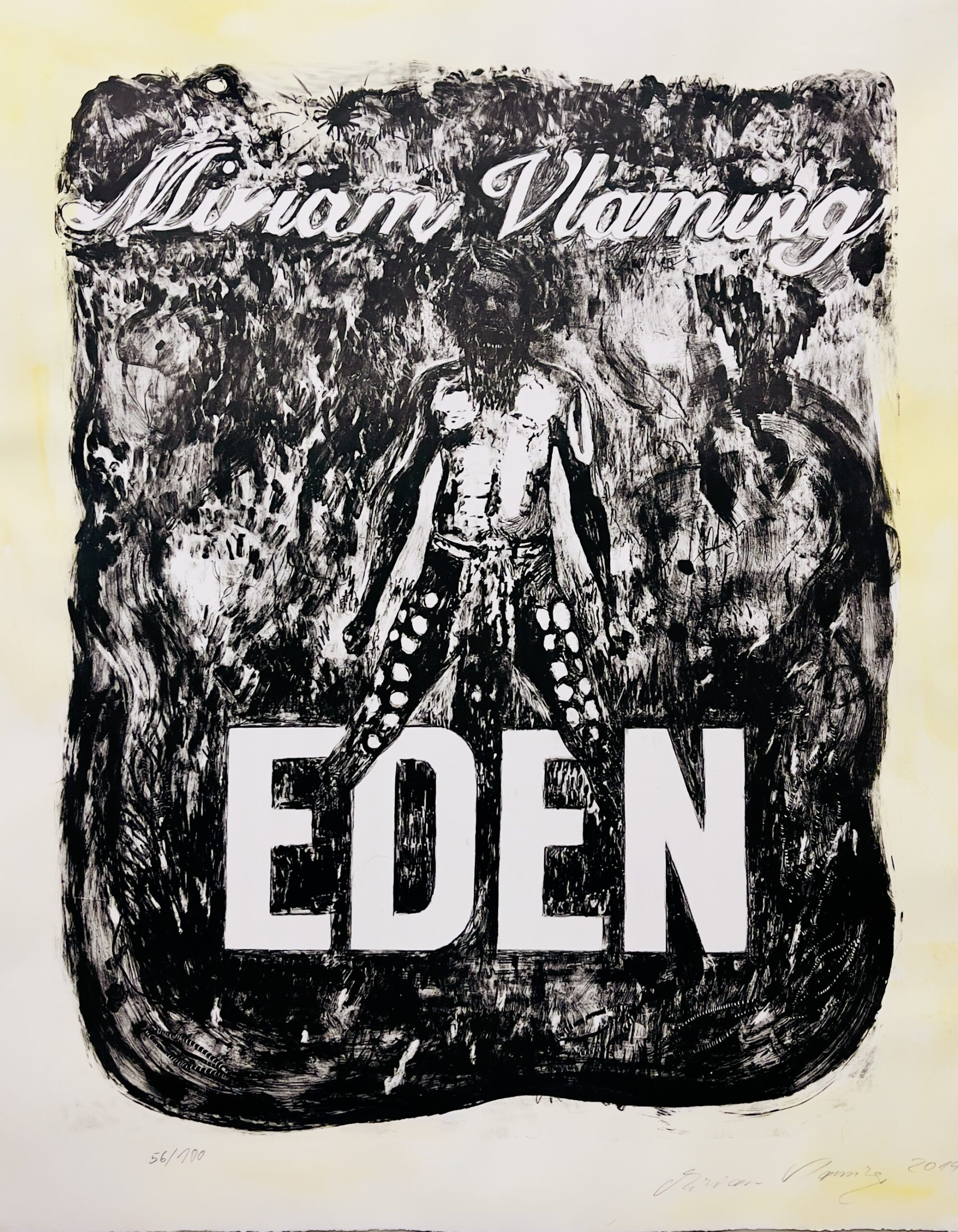 EDEN Lithografie 56/100 handcoloured-Unikat