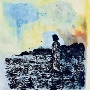 AT THE SEA - Lithographie - Edition 9/30 - handcoloured - Unikat
